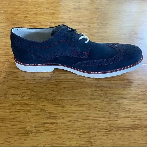 GBX Grieves Suede Men's Wingtip Oxfords - Navy - 7.5 8 8.5 9 13 NWT - Picture 3 of 11